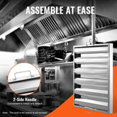 24.5Wx19.5H Inch Commercial Hood Filter Range Hood Baffle Stainless Steel